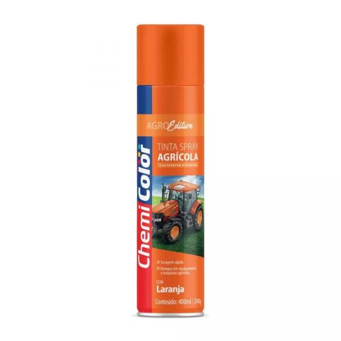 Tinta Spray Agricola Brilhante Laranja 400ml - Chemicolor