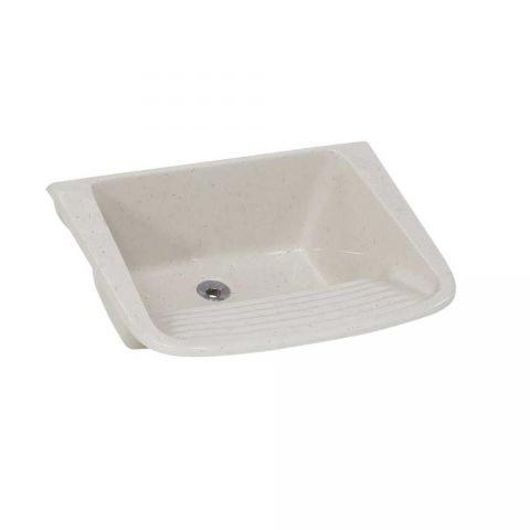 Tanque Simples Marmore Sintetico 60 X 46cm Travertino - Rorato