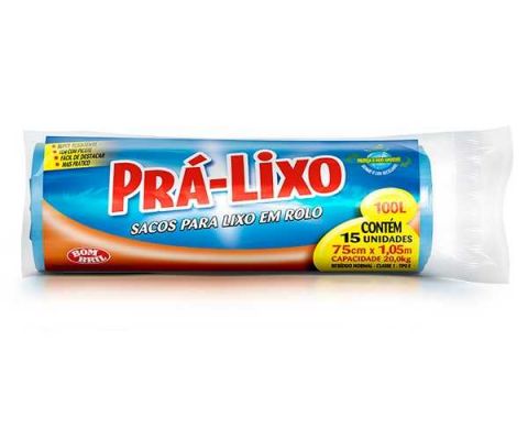Saco Pra Lixo 100 Litros Rolo Com 15 Pecas Bom Bril