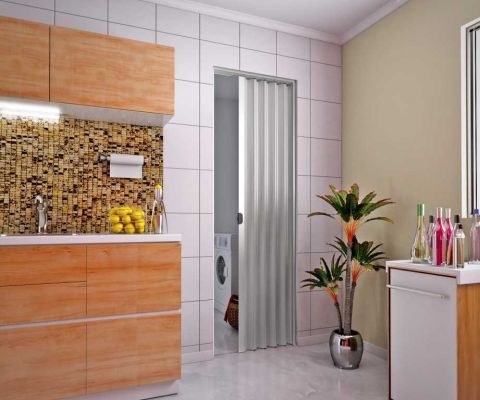 Porta Sanfonada 70 X 210cm Plasbil Cinza