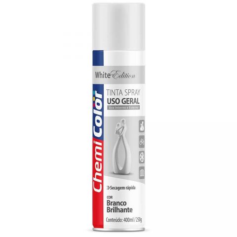 Tinta Spray Brilhante Branco 400ml - Chemicollor