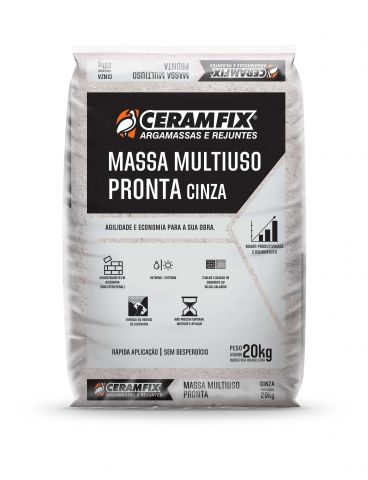 MASSA PRONTA MULTIUSO CINZA 20KG - CERAMFIX