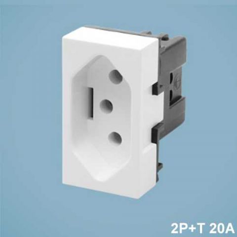 Modulo Tomada 1t 2p+t 20a Modulare S/p Fame