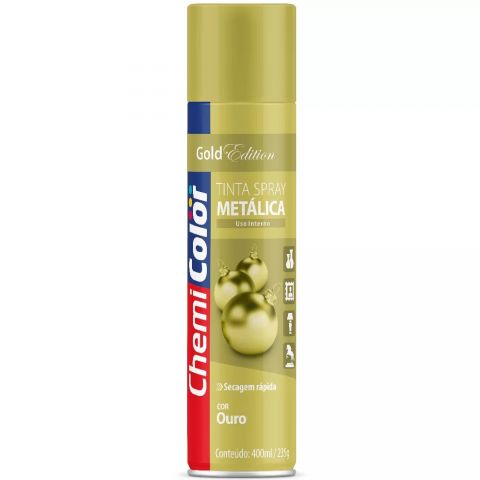 TINTA SPRAY METALICA OURO 400ML - CHEMICOLOR