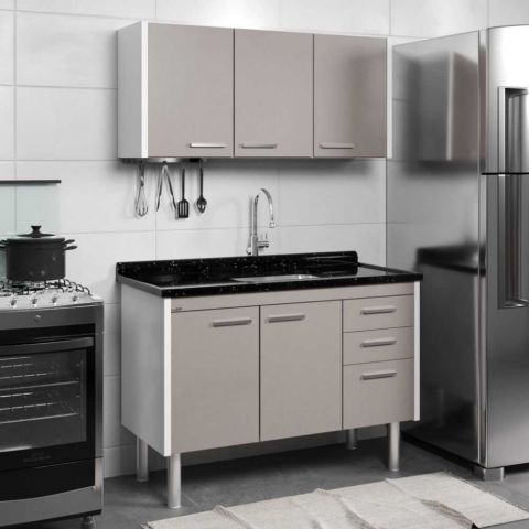 Gabinete De Cozinha Valenza 116cm Gianduia - Rorato