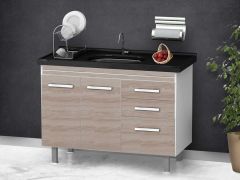 Armario Cozinha 114cm Criativa Branco/maple Fimap