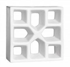 Tijolo Esmaltado Vazado Reto Xis Branco 8 X 19 X 19cm