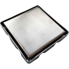 Ralo Oculto Duplo Inox Quadrado 10 X 10cm Flvx