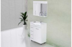 Armario Banheiro Rorato Kit 60cm Viena Branco C/e