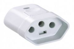 Plug 3p 20a Pad 180º Femea Branca - Tramontina