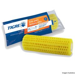 Rolo Textura Alta Tigre Espuma Amarela 1355 23cm