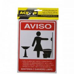 Placa Sinal. Mantenha Banheiro Limpo Feminino