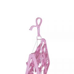 Varal Mini Dobravel Ret. 32 Prendedores Rosa Mor