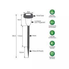 Espeto Led Solar Deco 07 1,2w 6500k Taschibra