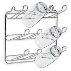 Secador Copos 12 Lugares Cromado Parede Niquelart