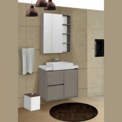 ARMARIO BANHEIRO KIT VALENTINA 60CM GRIGIO - FABRIBAM