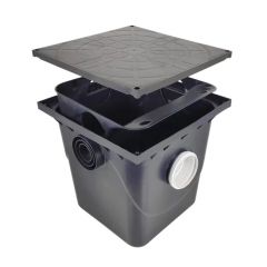 Caixa Gordura Com Cesto e Tampa 42 Litros - Preto - Metasul