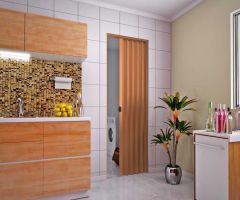 Porta Sanfonada Pvc 80 X 210cm Mogno - Plasbil