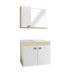 GABINETE BANHEIRO SUSPENSO 60CM TIRARE PINHO/BRANCO - GAAM