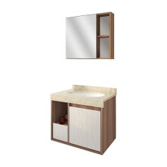 GABINETE BANHEIRO SUSPENSO DROP - 63CM WENGUE/ROVERE - GAAM