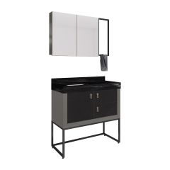 GABINETE BANHEIRO COM PES - METALO 80CM - FR/BK - GAAM