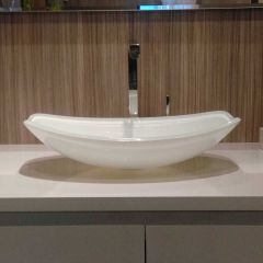 Cuba Vidro Oval White P-327 47 X 13 X 30cm Gaam