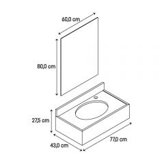Bancada Yaris E Quadro Travertino 76 X 41cm