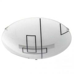 Plafon Classic Turmalina Negra Red.30cm Vidro P/02 Lampadas