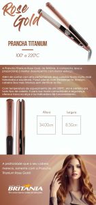 Prancha Britania Titanium Rose Gold - Bivolt