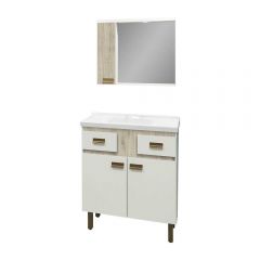 Armario Banheiro 80cm New Fox C/espelheira Fr/bk Gaam