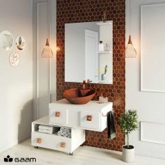 Bancada Essenza C/quadro E Cuba Br/bz 60cm Gaam