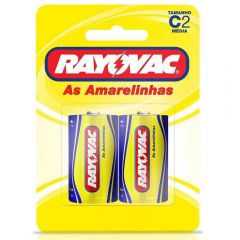 Pilha Palito Alcalina C2 1.5v 2 Pecas Rayovac Amarelinhas