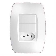 Conjunto 1 Interruptor + 1 Tomada 10a - Elegance Fame