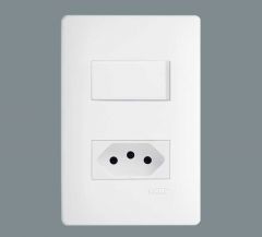 Conjunto 1 Interruptor + 1 Tomada 16a - Habitat Fame