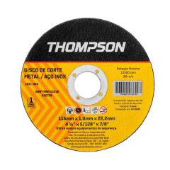 Disco Corte Inox - 41/2" - 115 X 1.0 X 22,2mm - Thompson