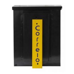 Caixa Correio Preta Horizontal 6 X 25 X 35cm Schissel