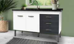 Armario Cozinha 144cm Euro Branco/ebano Fimap