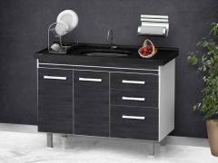 Armario Cozinha 114cm Criativa Ebano Fimap