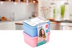 Conjunto 2 Potes Hermetico Quadrado 500ml Caribe Color Dup