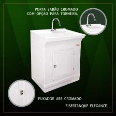 Tanque 40 Litros Elegance Branco C/balcao Fibertanque