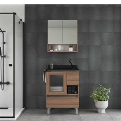 ARMARIO BANHEIRO COM PE VERRE - 60CM NOCE VERDE - KIT - GAAM