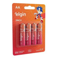Pilha Zinco - Carvao Aa 1.5v Tubo - 04 Pecas - Elgin