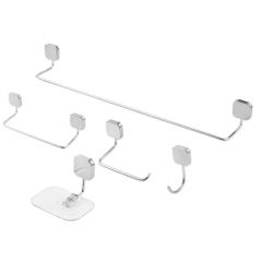 KIT ACESSORIOS BANHEIRO 3850 - 05 PECAS - CROMADO - HIGO