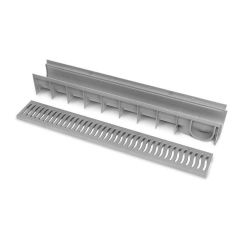 CALHA PISO PLASTICA COM GRELHA - 15CM X 1.0 METRO - ROMA