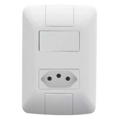 CONJUNTO 1 INTERRUPTOR + 1 TOMADA 20A ARIA BRANCA TRAMONTINA