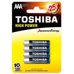 PILHA ALCALINA AAA 1.5V HIGH POWER - 4 PECAS - TOSHIBA