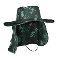 Chapeu Australiano Com Protecao Pescoco - Camuflado Verde - Parana