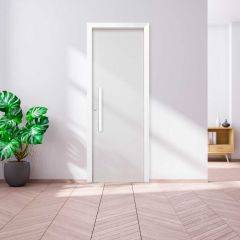 Kit Porta Acabada Branca 215 X 80cm Com Vista E Acessórios - Grantok