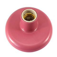 Plafon Plastico Com Soquete Porcelana E-27 - Rosa - Reue
