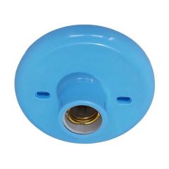 Plafon Plastico Com Soquete Porcelana E-27 - Azul - Reue